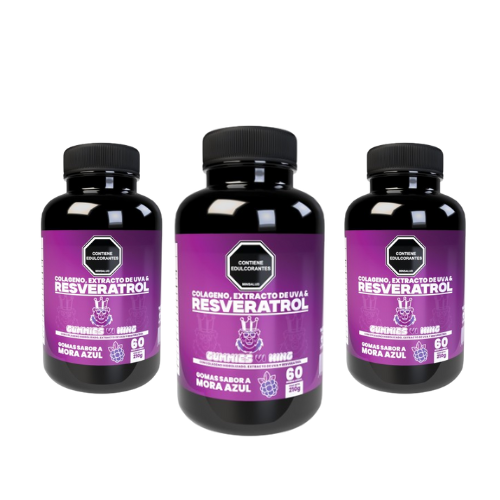 🍇 Resveratrol Gummies Vi King + Colágeno | Belleza y Vitalidad en 1 Solo Paso
