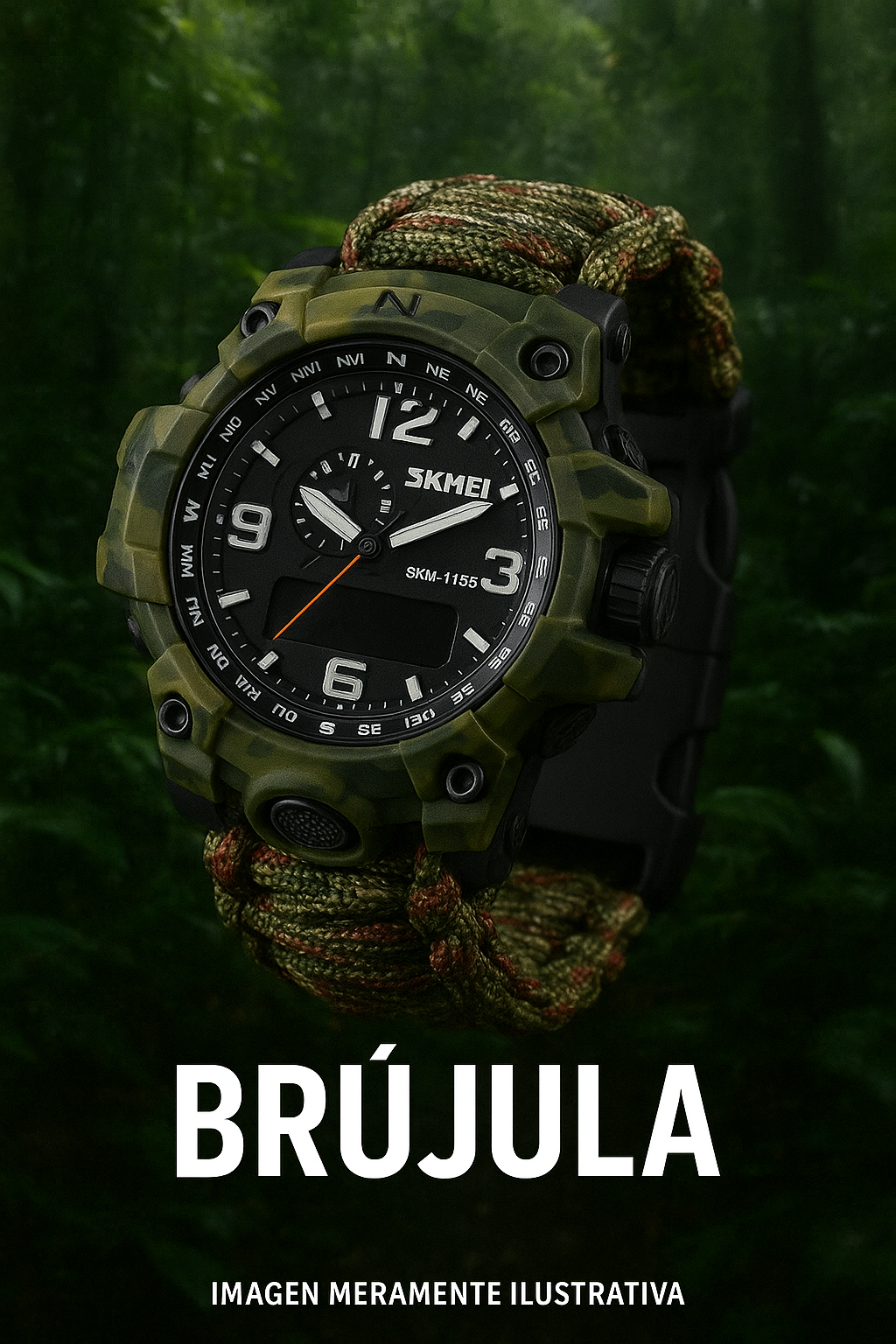 Reloj táctico SKMEI 1155: Supervivencia total en cualquier situación