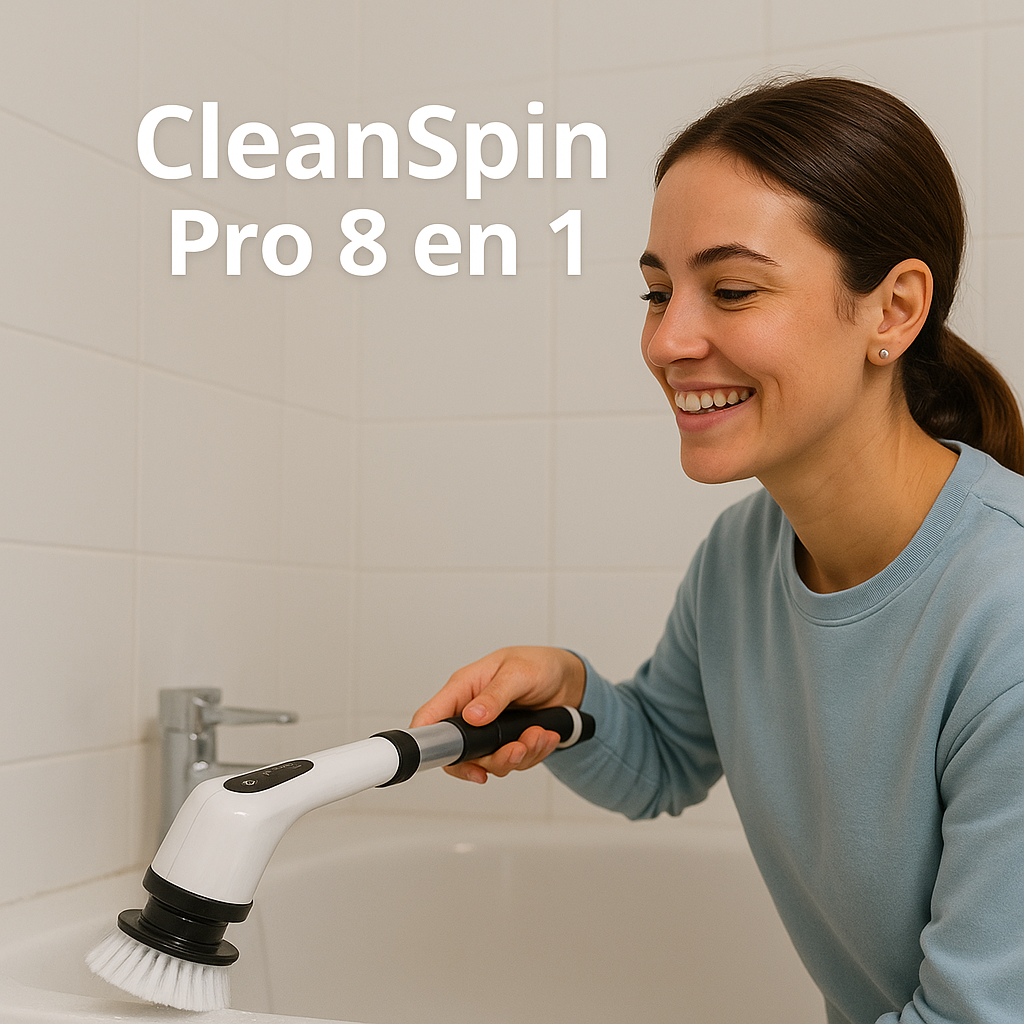 Cepillo de limpieza eléctrico CleanSpin Pro 9 en 1 – Limpieza profunda sin esfuerzo y en la mitad del tiempo
