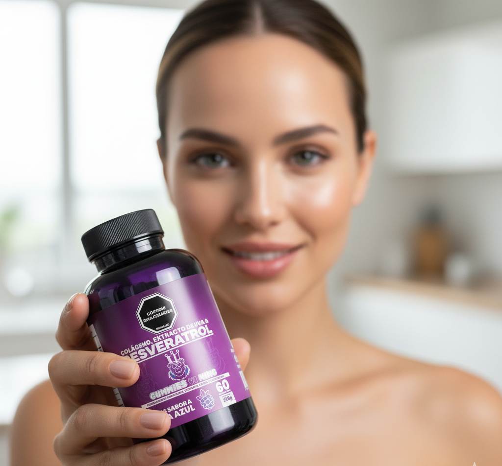 🍇 Resveratrol Gummies Vi King Piel Firme, Articulaciones Fuertes y Energía Diaria