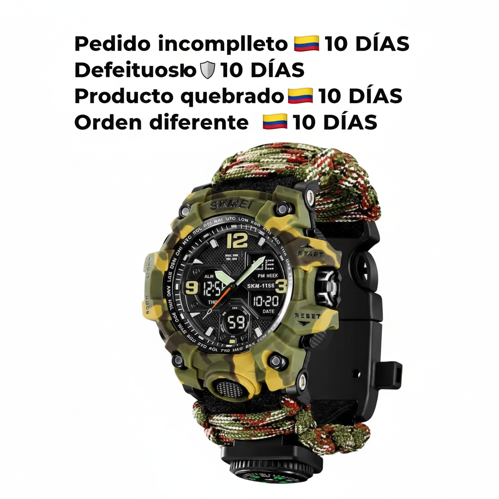 Reloj táctico SKMEI 1155: Supervivencia total en cualquier situación